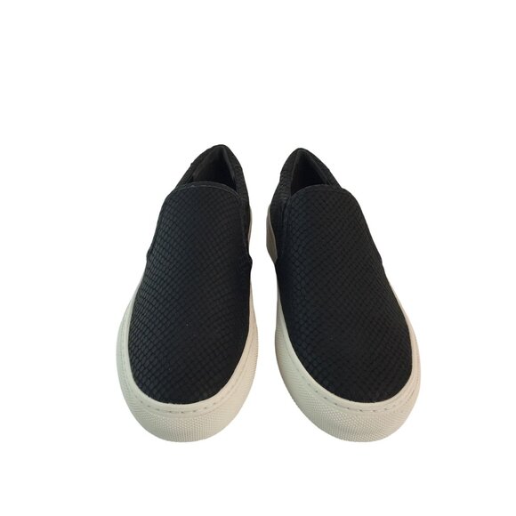 Via Spiga Sara2 Snake Embossed Sneakers Black Womens Sz 6.5 Slip On NEW - Picture 3 of 11